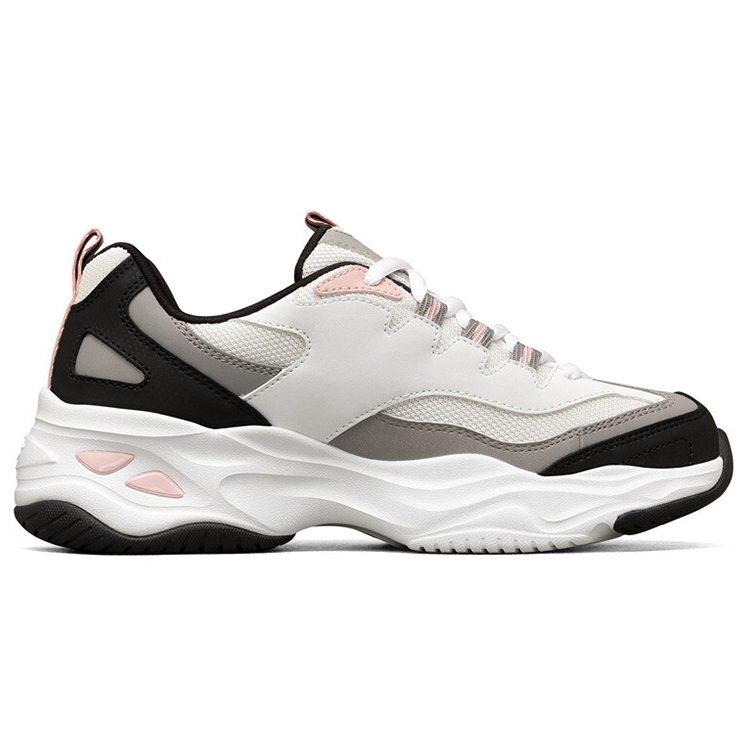 Skechers D'LITES Текстиль, Синтетическая кожа Низкие кроссовки на массивной подошве Женские Белый Черный Розовый 149492-WBPK