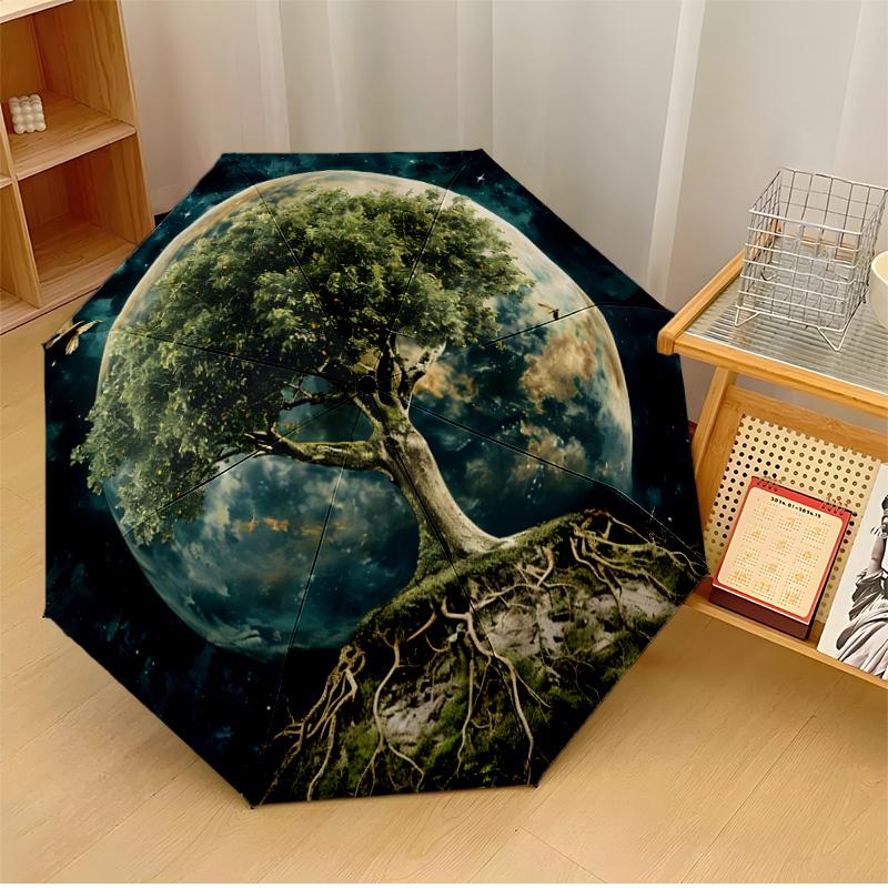 Tree of Life 5 Printed umbrella windproof folding umbrella portable sun and rain umbrella suitable for gifting