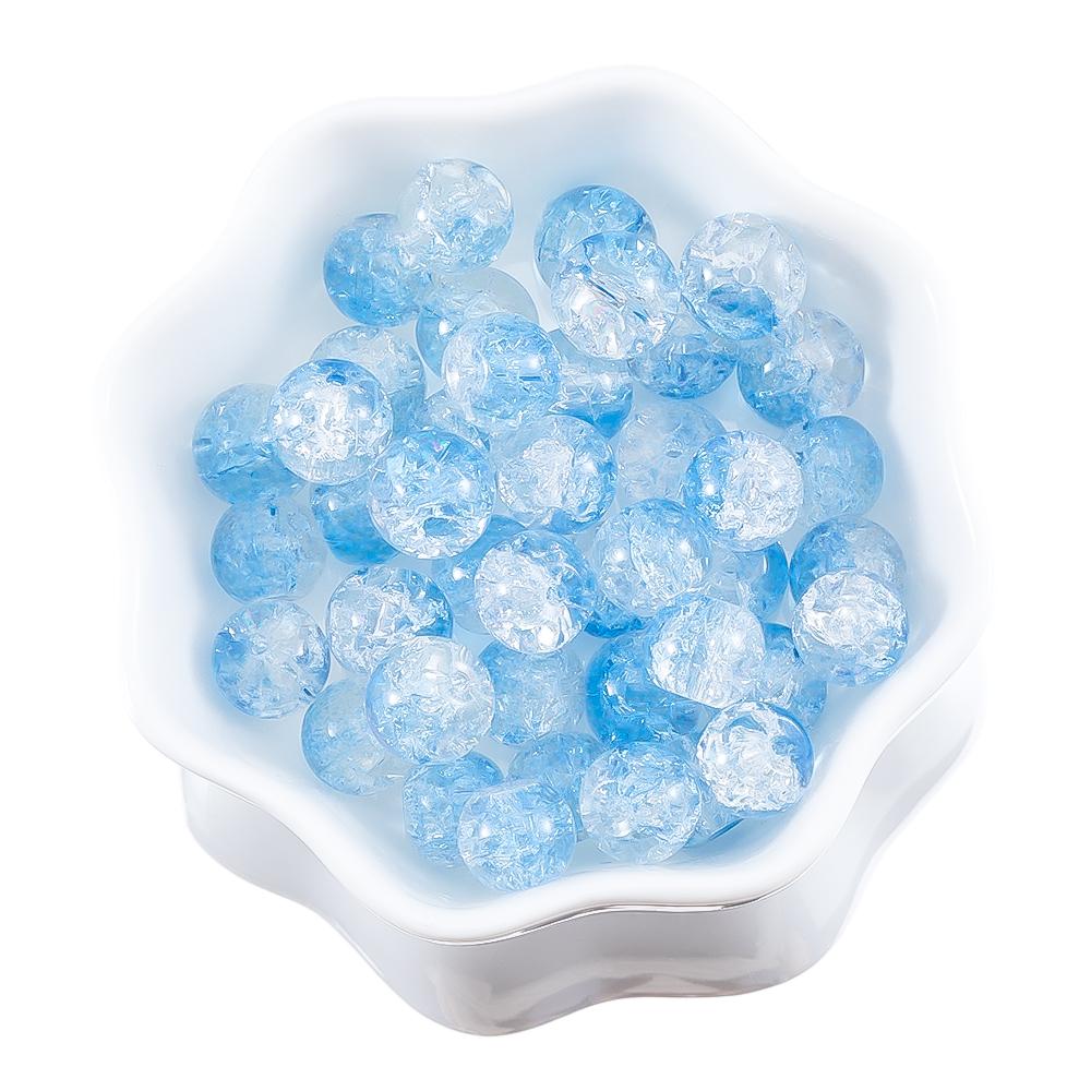 50pcs 20pcs Cracked Crystal Acrylic Burst Beads Colorful Round Loose Spacer Bead Jewelry Making DIY Bracelet Necklace Findings