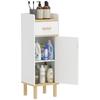 Narrow Bathroom Cabinet with Adjustable Shelf White
