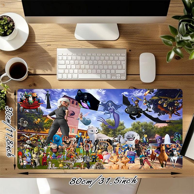 1Pc Fantasy World Adventure Gaming Mouse Pad Keyboard Desk Mat Non-slip Rubber Lock Edge Waterproof Computer Mousepad for Office Home Decor Ey115