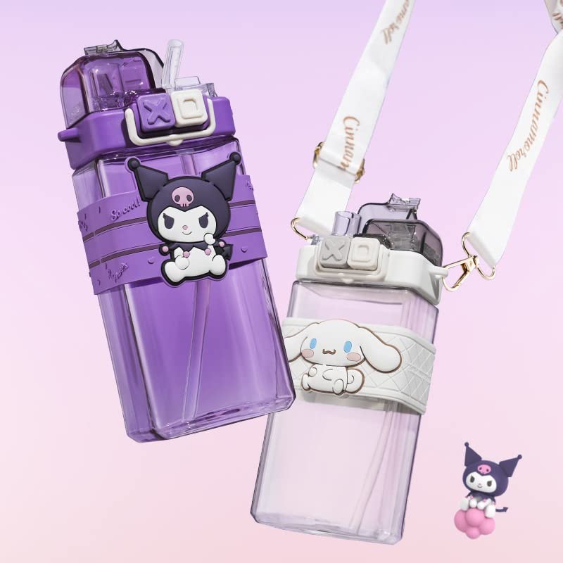 Бутылка для воды Kuromi Cinnamoroll Pochacco Pompompurin My Melody с соломинкой Бутылка для воды Прозрачная бутылка Прозрачная бутылка Прозрачная детская бутылка Кружка Бутылка