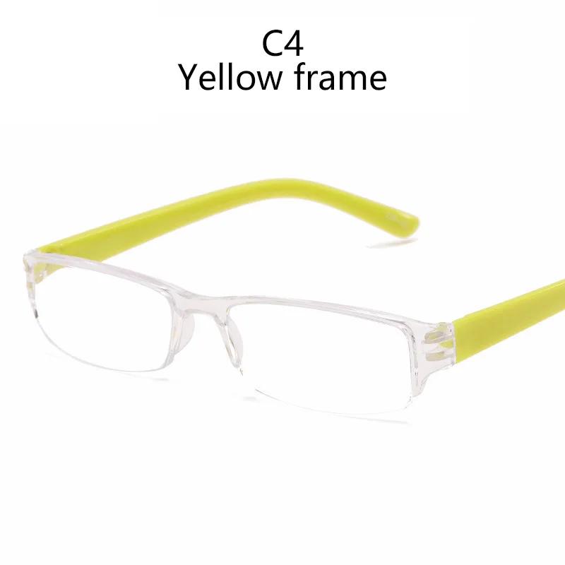 Сверхлегкие прозрачные полимерные линзы, пластиковые цветные красные зеркальные очки для чтения, мужские и женские очки без оправы для пресбиопии