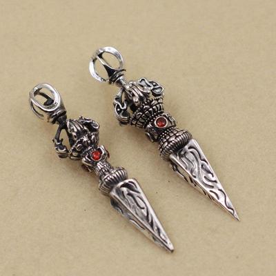 Этническое ожерелье с подвеской Ваджра, тайское серебро, стерлинговое серебро S925, унисекс, ювелирный шарм