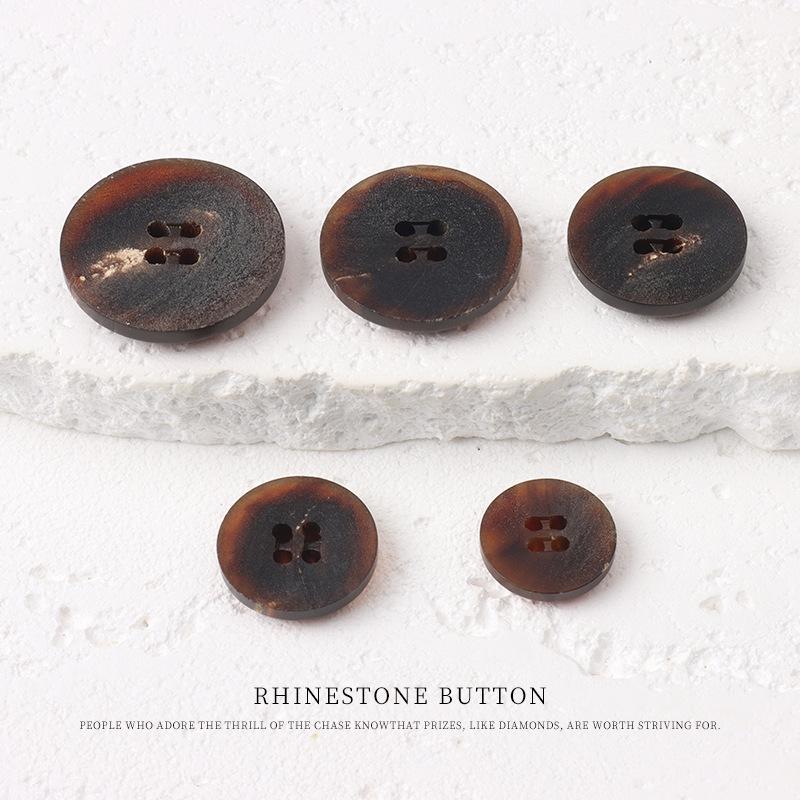 5 шт. Пуговицы-рожки высокого класса с матовой поверхностью, для блейзера, свитера, четырехглазковые пуговицы, универсальные пуговицы для пальто, тренча