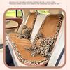 Bow Leopard Print Car Headrest Comfortable Breathable Car Seat Decoration Black Flower Plush Seat Cushion Cushion Back