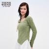 Teenie Weenie Bearnova 2025 Autumn Women's Asymmetrical Off-Shoulder Sweater