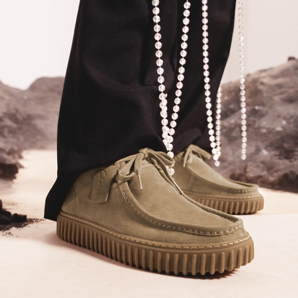 Clarks Двухслойная Коровья Кожа Амортизирующие Модные Ретро Трендовые Удобные Короткие Сапоги Мужские сапоги Желтые 261736637
