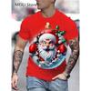 Christmas 3D Santa Claus Print T Shirt for Men Casual Short Sleeve Tee Shirts Fashion O-Neck Top New Year Gift Oversized T-Shirt
