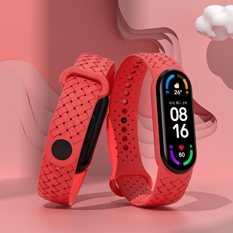 Браслет на запястье для Xiaomi Mi Band 7, сменный спортивный дышащий силиконовый плетеный ремешок Solo Loop Correa NFC Miband 6 5 4
