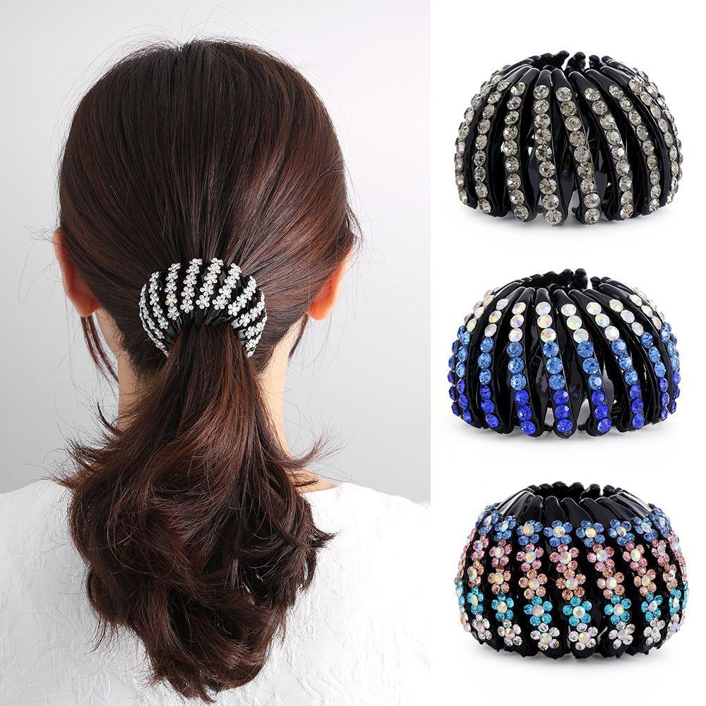 Rhinestone Headwear Bird Nest Hair Claw Crystal Hair Bun Maker Hair Fold Wrap Ponytail Clamps