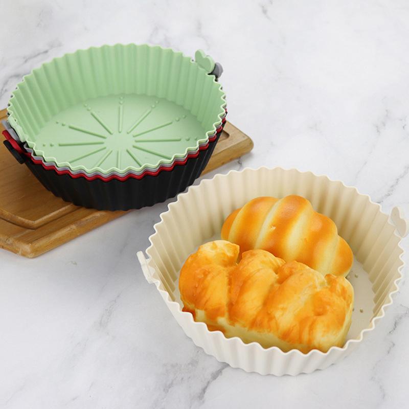 17/20 см противень для выпечки в аэрофритюрнице, многоразовый силиконовый противень с антипригарным покрытием, круглая форма для выпечки, коврики для микроволновки, вкладыш для аэрофритюрницы, форма для торта