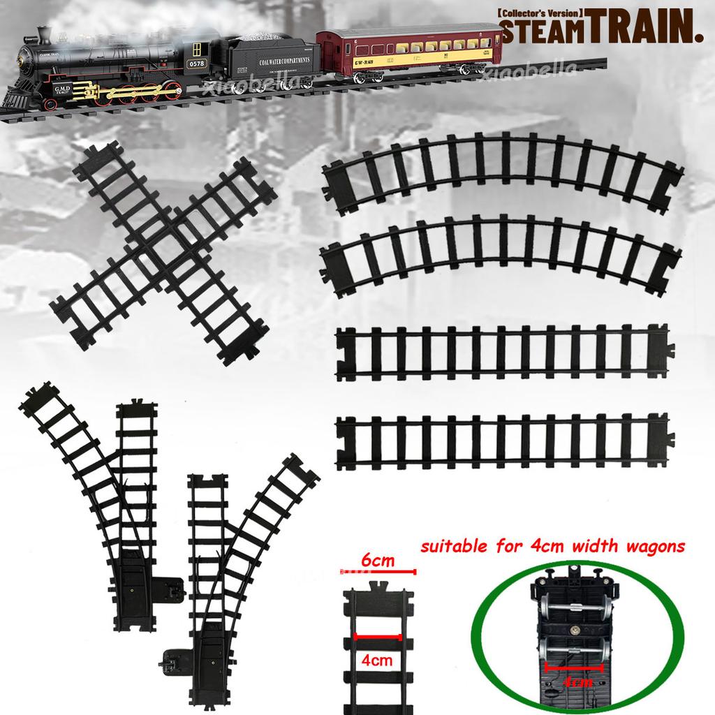 6cm Wide Rail Track Expansion Flexible Track Rails Suitable for 4cm Width Wheel-base RC Train Accessories DIY Buiding Block Toys