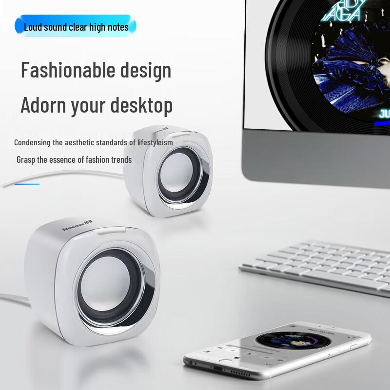 Компьютерная колонка Newsmy BT55, проводная, USB, мини, китайская вилка (адаптер в комплекте)