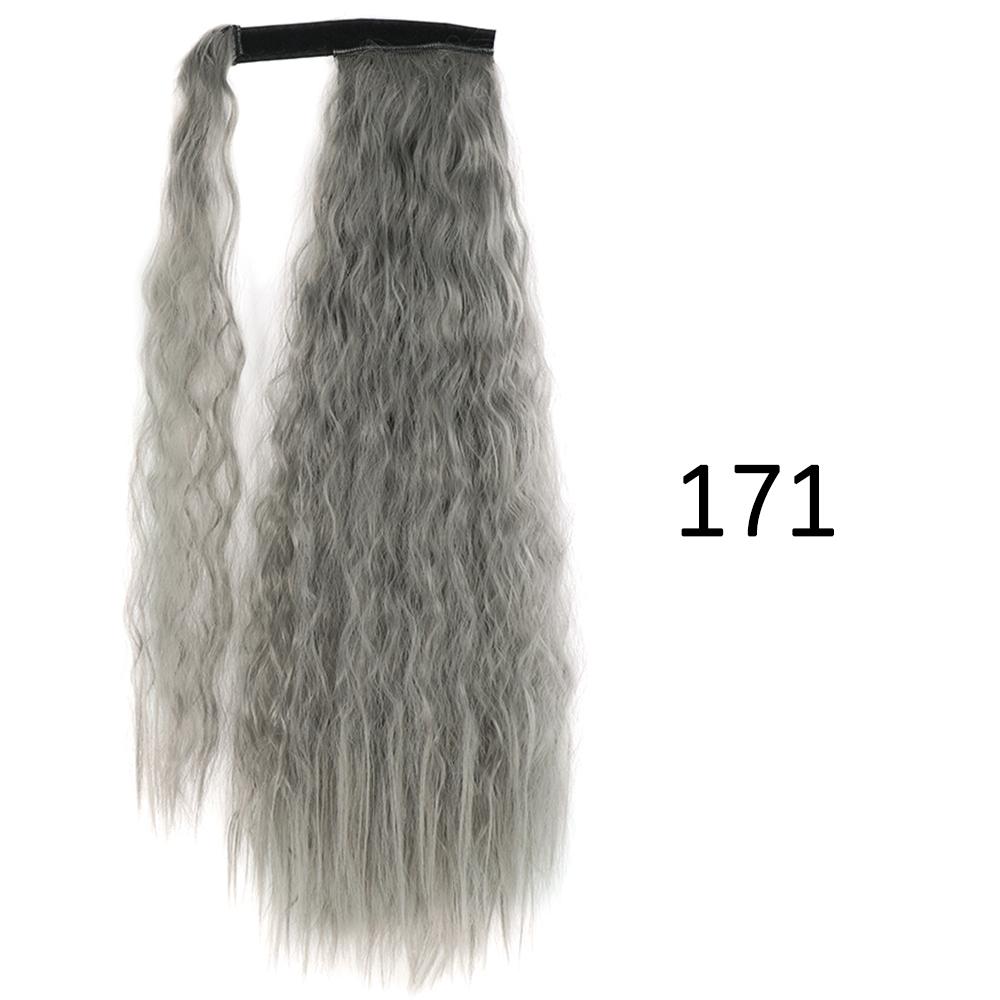 MISS WIG Synthetic Long Wavy Ponytail Hairpiece Natural Blonde Brown Wrap Around Hair Extensions for Women
