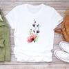 (Asian Size) T Shirt Top Plant Cartoon Trend Cute 90s Fashion Casual Clothing Tee Short Sleeve Women Print Lady Female O-neck Graphic T-shirt