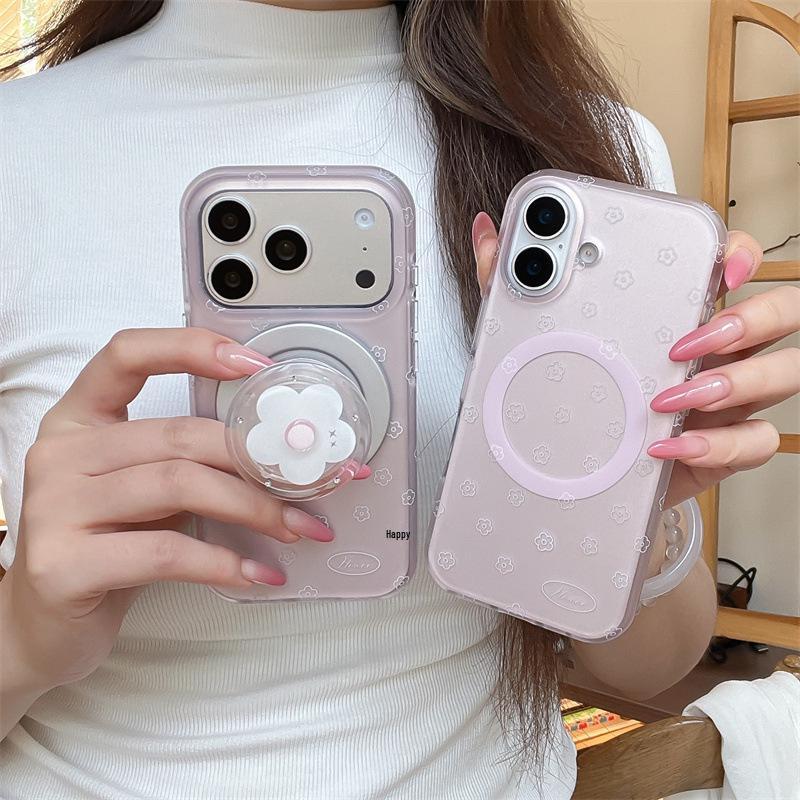 Чехол для iPhone 17/16 Pro Max, 15 Pro с цветочным дизайном на весь экран и магнитной застежкой для ранней весны