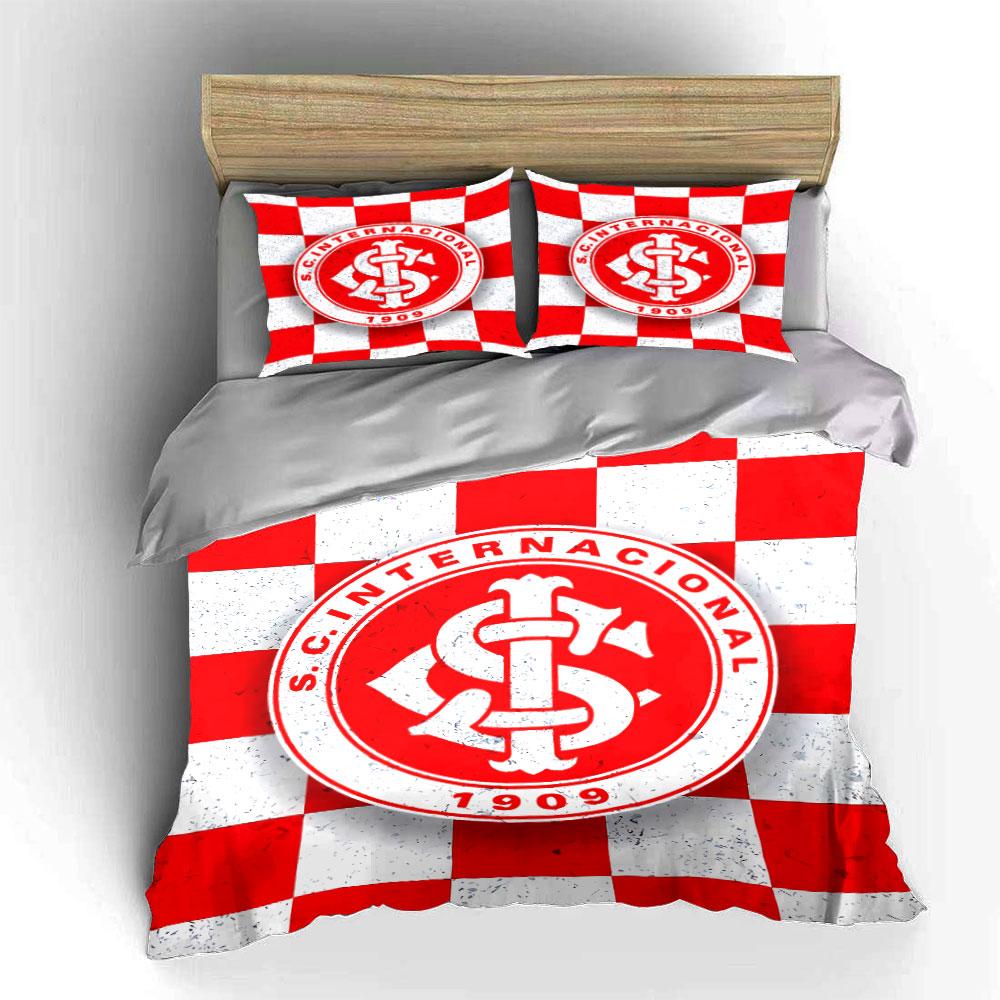 Red and White S.C. Internacional Bedding Bedding Duvet Cover Set Duvet Cover Pillowcases (1 * Duvet Cover 2 * Pillowcases, without duvet insert)