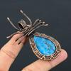 Natural Chrysocola Gemstone Copper Wire Wrap Spider Pendant Gift 2.83" B3d50
