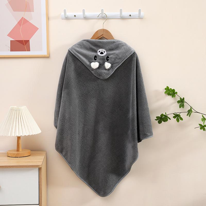 Hooded Quick-Dry Baby Bath Towel & Poncho for Newborns and Kids - Absorbent & Thickened Swaddle