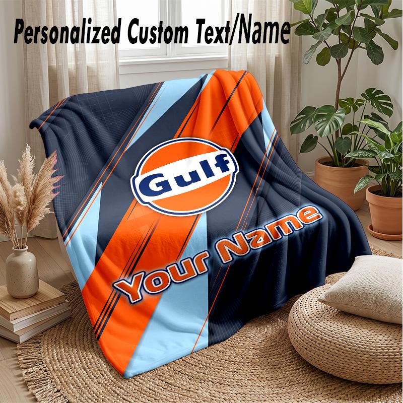Gulf Custom Flannel Throw Blanket Print Your Name Text Soft Warm Blanket Holiday Present
