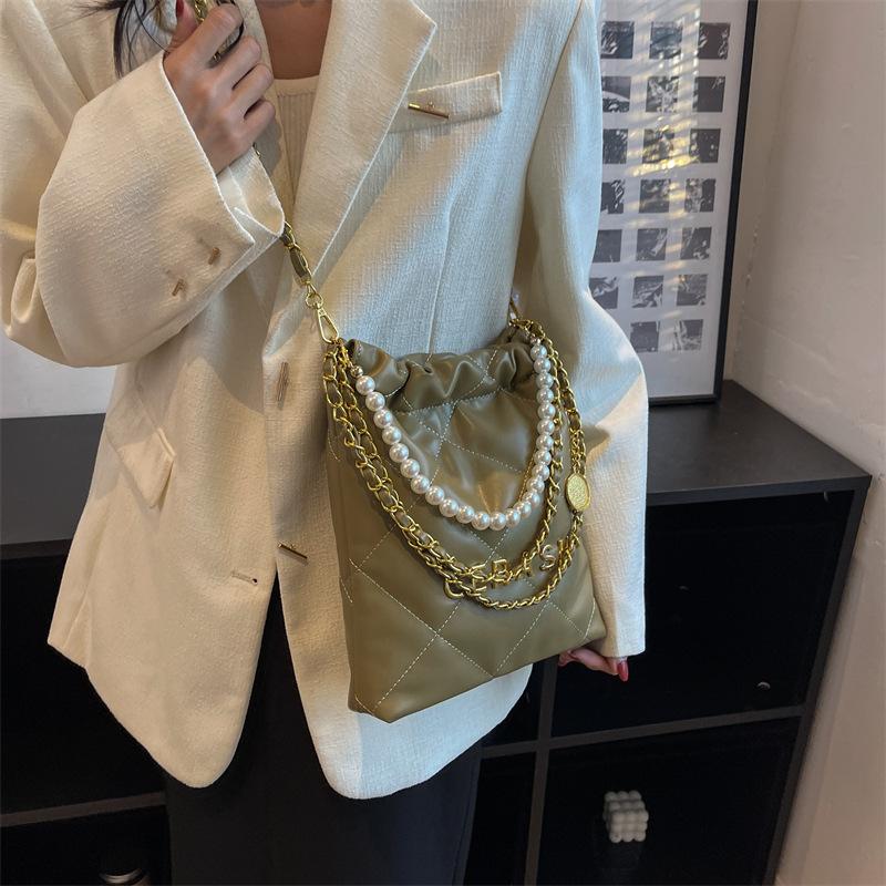 Women's Advanced Diamond Bag All-match Shoulder Bag Niche Chain Handbag Female Fashion Texture Shopping Bag