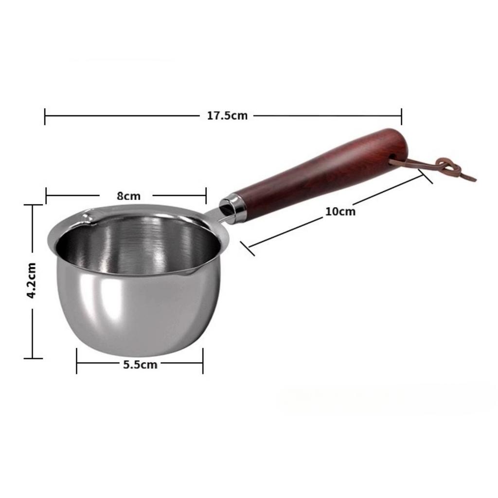 Butter Melting Pot Stainless Steel Saucepan with Spout Butter Warmer Pan Stock Pot Milk Cheese Pot Pouring Oil Pans for Soup Coffee Chocolate Sauce