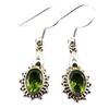 [Q9892] - Peridot 'Heaven' Silver Earrings - 18x9 Mm