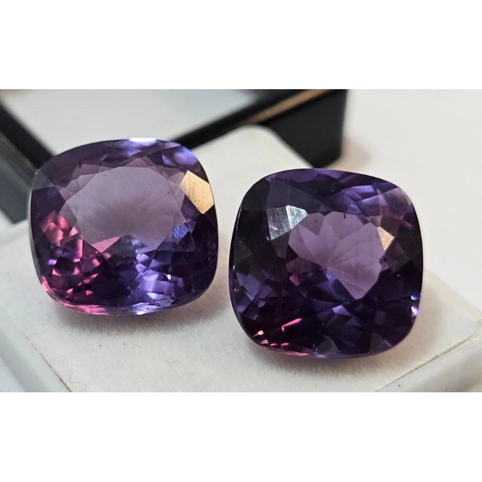 Natural Alexandrite Color Changing Cushion Cut 19+ Ct Pair Beautiful Gemstone