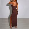 Summer Sexy Dress For Women Sleeveless Backless Hollow Out Party Dress Fashion Lace-up Halter Bodycon Elegant Split Dress