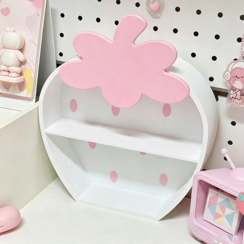 Stationery Strawberry Storage Cabinet Double-layer Table Storage Supplies Desktop Decoration