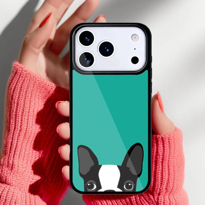 Boston Terrier Dog Faces Phone Case for iPhone 17 16 15 14 13 Pro Max Back Cover for 12 11 Pro Coque