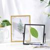 Simple Metal Floating Frame with Glass Cover Antique Vertical Photo Display Frames Pressed Glass Picture Frame Ornaments