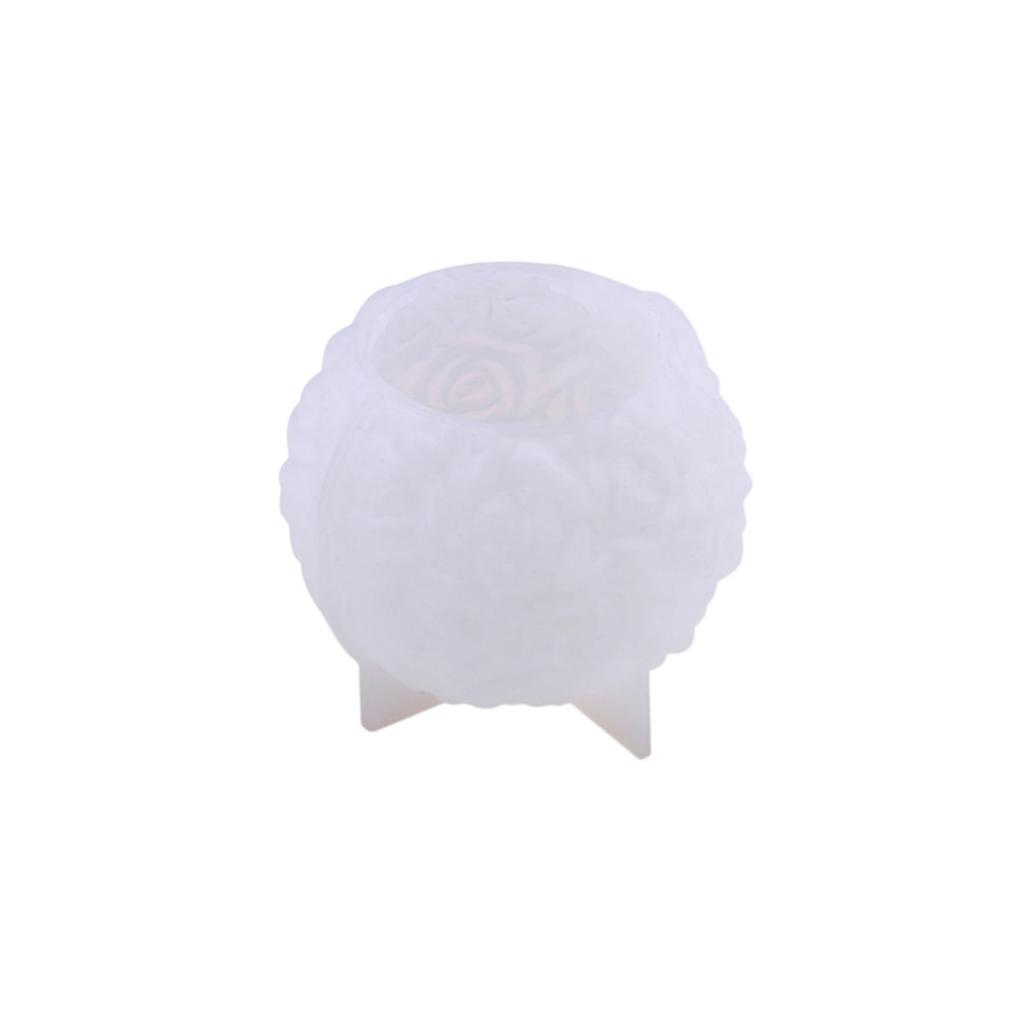 3D Rose Ball Candle Resin Silicone Mold Valentine's Day Casting Mold Creative Elegant Flower Candle Holder Suitable For DIY Can