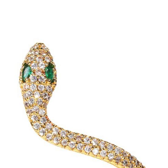 2 шт. 3D серьги-гвоздики в форме змеи, крутые индивидуальные блестящие стразы, винтажные легкие роскошные серьги-каффы, украшения для ушей, ювелирные изделия с животными