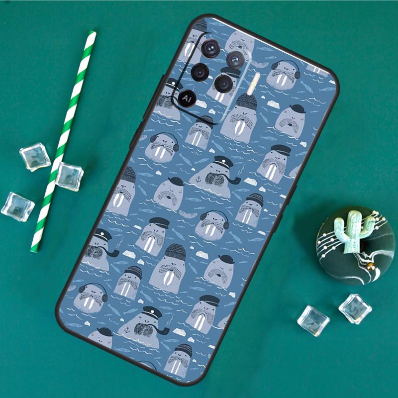 Милый Чехол-Морж Для Oppo A60 A40 A80 A16 A76 A96 A18 A38 A58 A78 A98 A91 A15 A17 A74 A94 A54 A57S Чехол