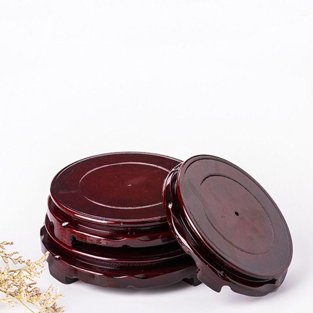 Wood Antique Carved Vintage Home Decoration Teapot Display Holder Ornament Vase Base Stand Base