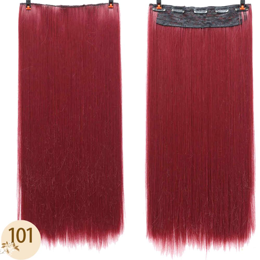 Длинные прямые накладные волосы на клипсе, 24 дюйма, синтетические искусственные волосы для женщин