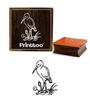 Printtoo Egret Bird Pattern Square Brown Wooden Rubber Stamp Craft Textile-2 x 2