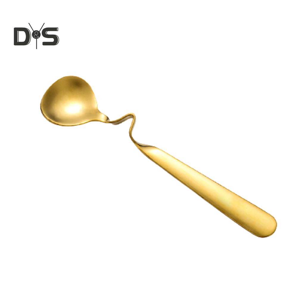 SW Ложка для перемешивания кофе из нержавеющей стали круглой формы, подвесная ложка для чая, молока, десерта