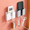 Настенный держатель для пульта дистанционного управления, перфорированный ящик для хранения телефона, дом