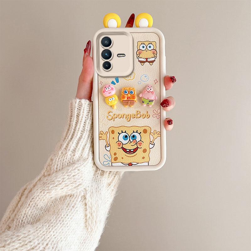 KEYSION Милый чехол с 3D-мультяшным изображением уха для VIVO V23 5G с браслетом, мягкий силиконовый противоударный чехол для задней панели телефона VIVO V23 5G