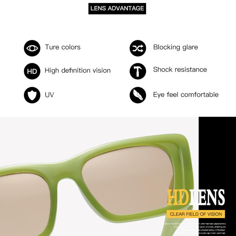 Charm women Square Fashion Glasses Retro Large Frame men Jelly Color Sunglasses