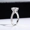 Oval Moissanite Ring: 2/3 Carat, Silver-Plated Gold, Half Eternity Light Luxury Engagement Ring for Women.