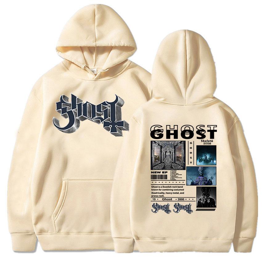 Альбом Ghost Satanized Skeletá 2025 Толстовки с длинным рукавом и капюшоном для мужчин/женщин Пуловеры в тяжелом ментальном гранж-стиле