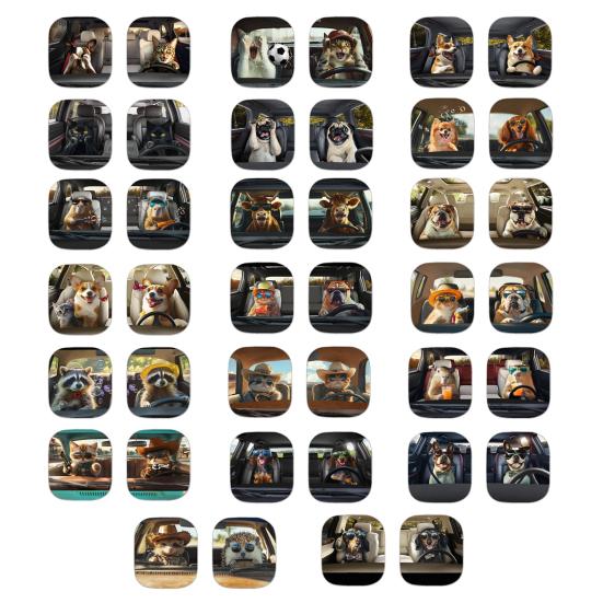 Yousheng 2 шт. Автомобильная солнцезащитная шторка с принтом животных, солнцезащитная шторка на лобовое стекло из алюминиевой фольги высокой плотности, блокирует УФ-лучи, солнцезащитный козырек, всесезонная защита, автомобильное солнце