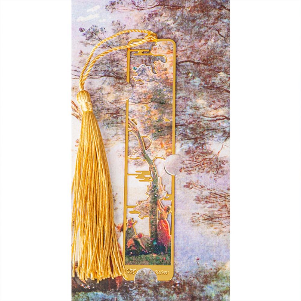 Oil Painting Metal Bookmark Student Gift Pagination Mark Creative Reading Book Clip