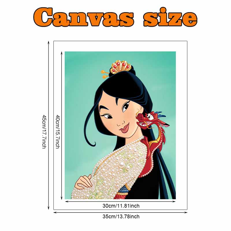 Disney Pearl Painting Mulan and Mushu Dragon Pearl Art Painting Kit Art Pearl Painting Kit Adult Beginner Gift Creative Home Wall Decor