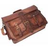 Men Genuine Vintage Brown Leather Messenger Bag Shoulder Laptop Bag Briefcase
