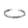 Geometric Vintage Woven Silver Color Men Simple Bangles Opening Bracelets Fashion Jewelry Twisted